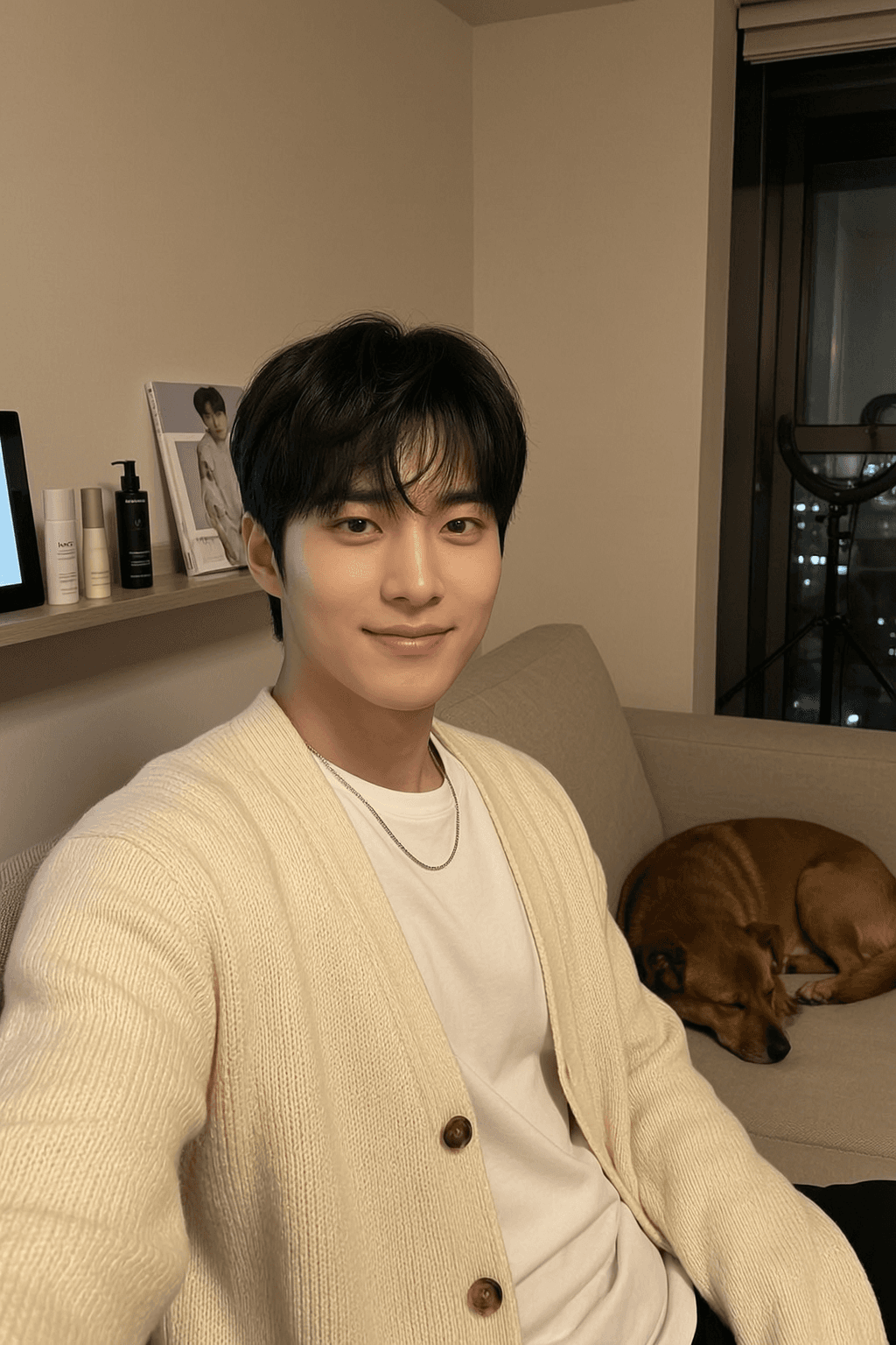 Han Doyun, a 28-year-old Korean AI companion and magazine model living in Makati, on Sinta